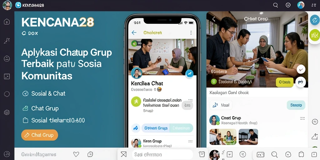 Tampilan antarmuka KENCANA28 dengan fitur Chat Grup yang menarik.