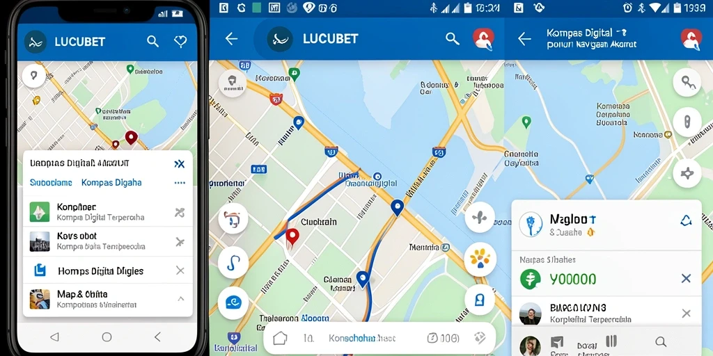 Antarmuka LUCUBET menampilkan fungsionalitas kompas digital yang jelas dan interaktif.
