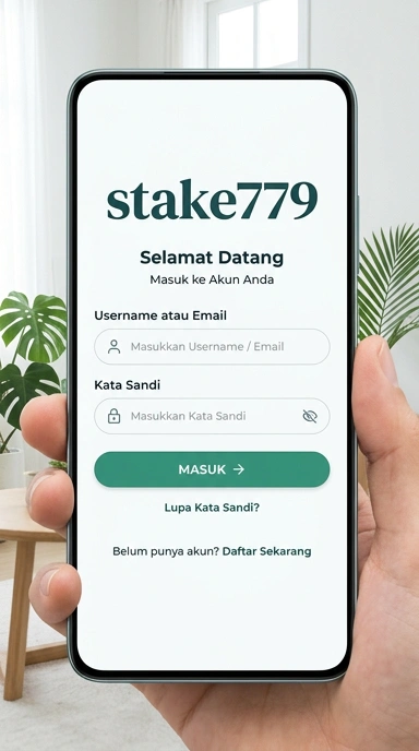 Tampilan halaman login stake779